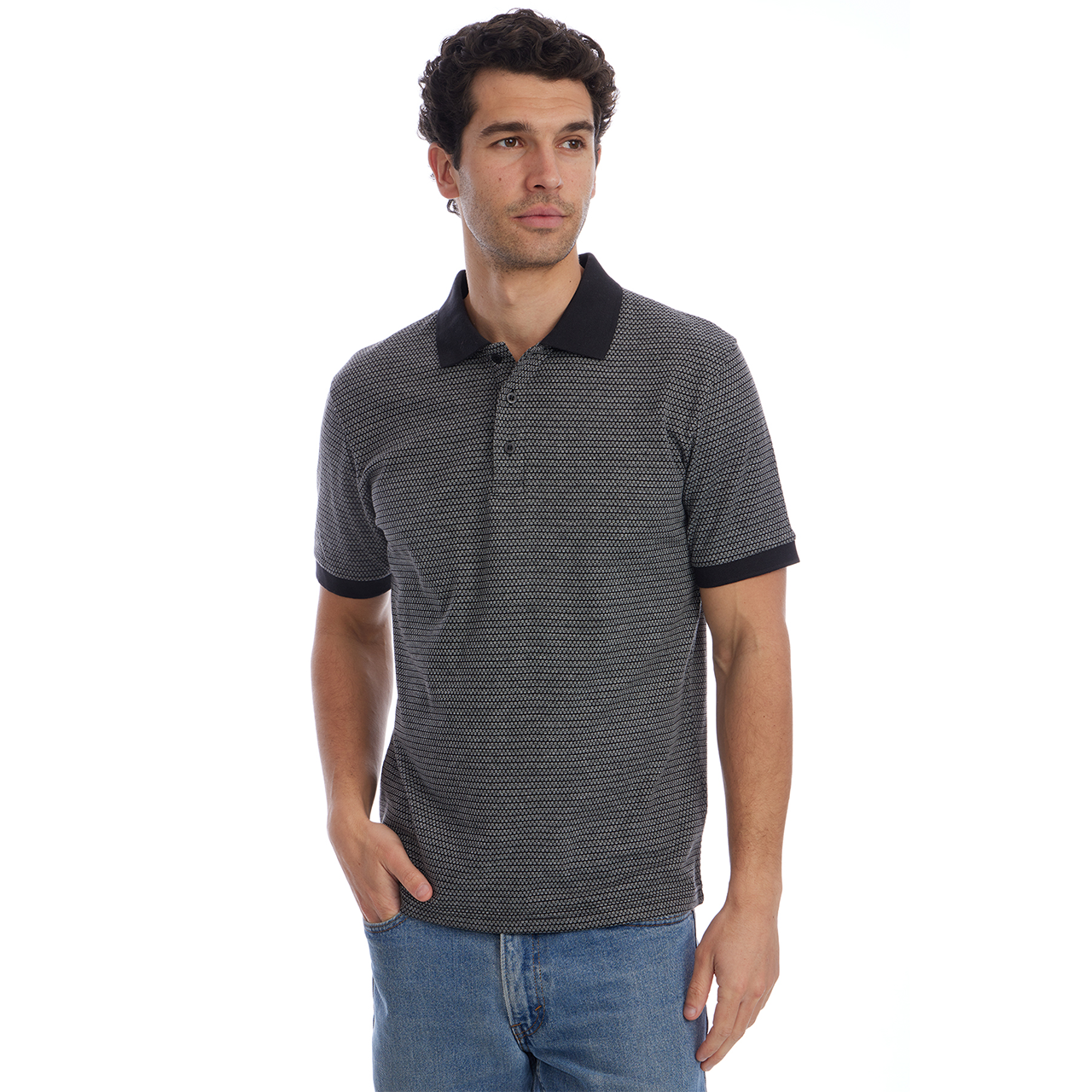 leinwande Landscape Jacquard Polo Check Jacquard Tshirt/Bordeaux 