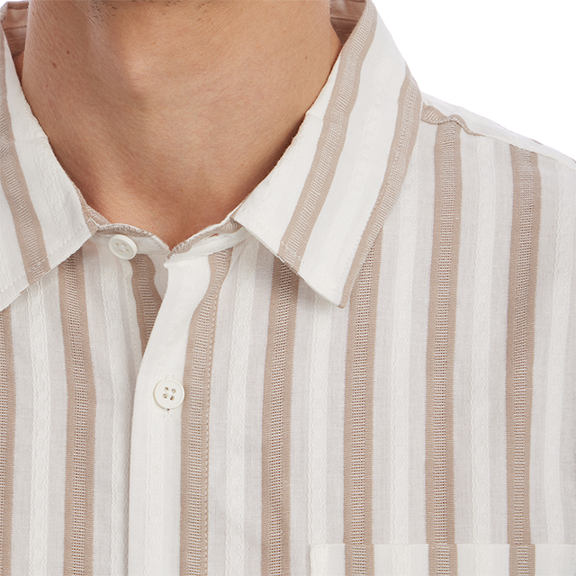 【WHITE】Open Collar Jacquard Mapping Print BEAMS PLUS（ビームス プラス）Open Collar Jacquard Mapping Print