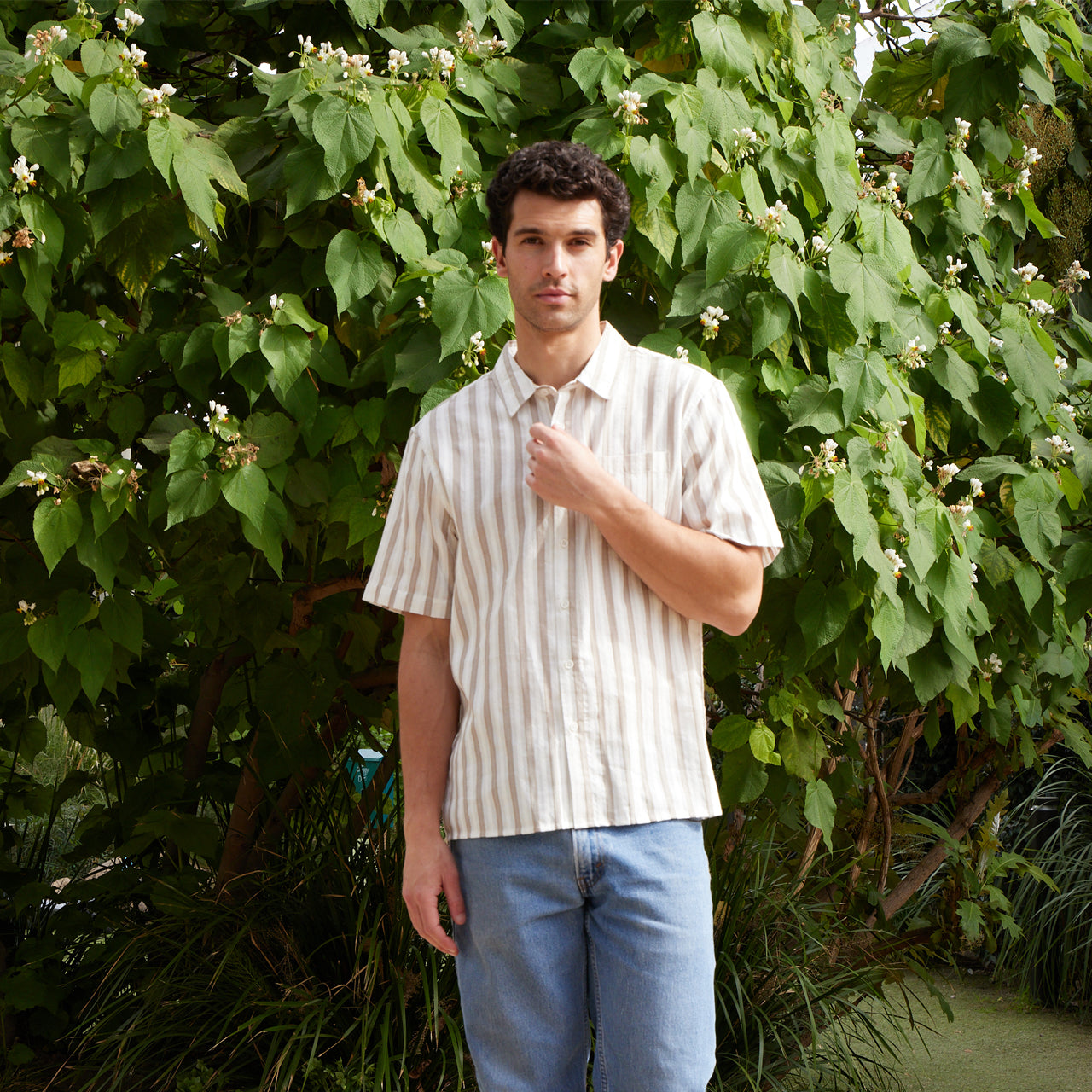 Carl Vertical Striped Jacquard Shirt