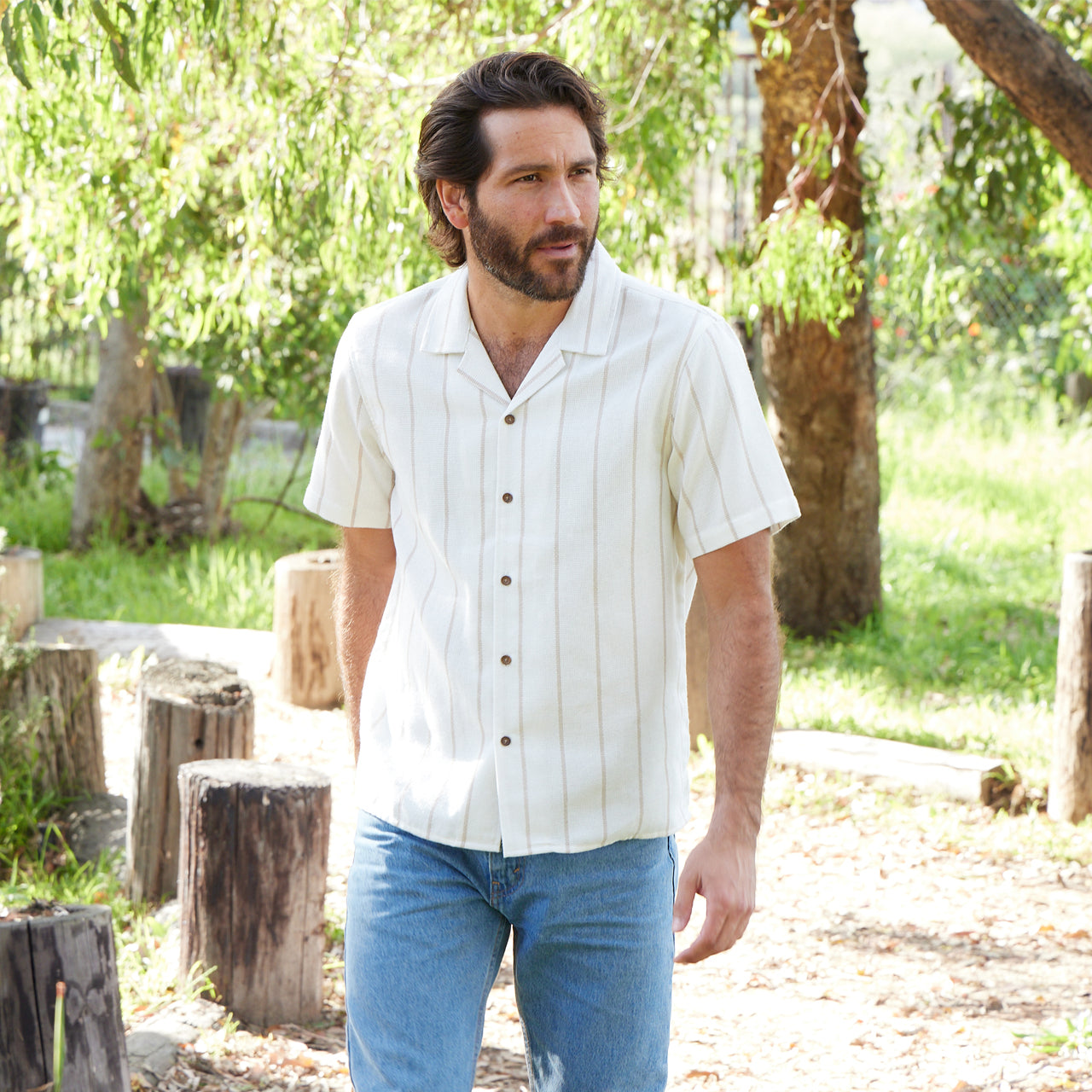 Myles Textured Striped Shirt