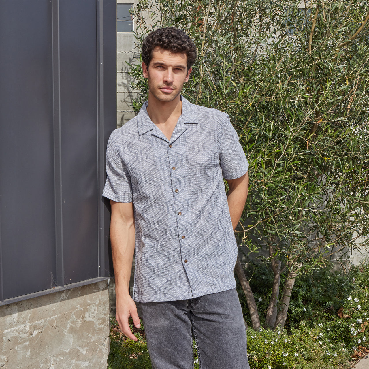 Eric Textured Geometric Vertical Shirt