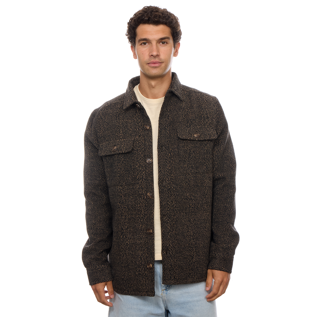 Bennett Herringbone Sherpa Lined Shacket