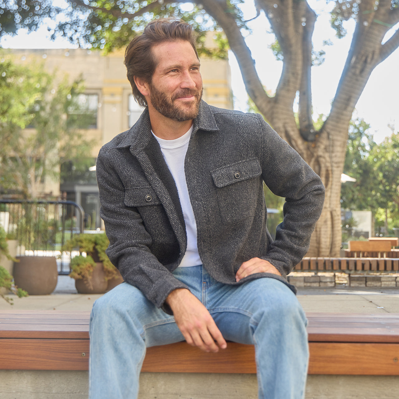 Bennett Herringbone Sherpa Lined Shacket