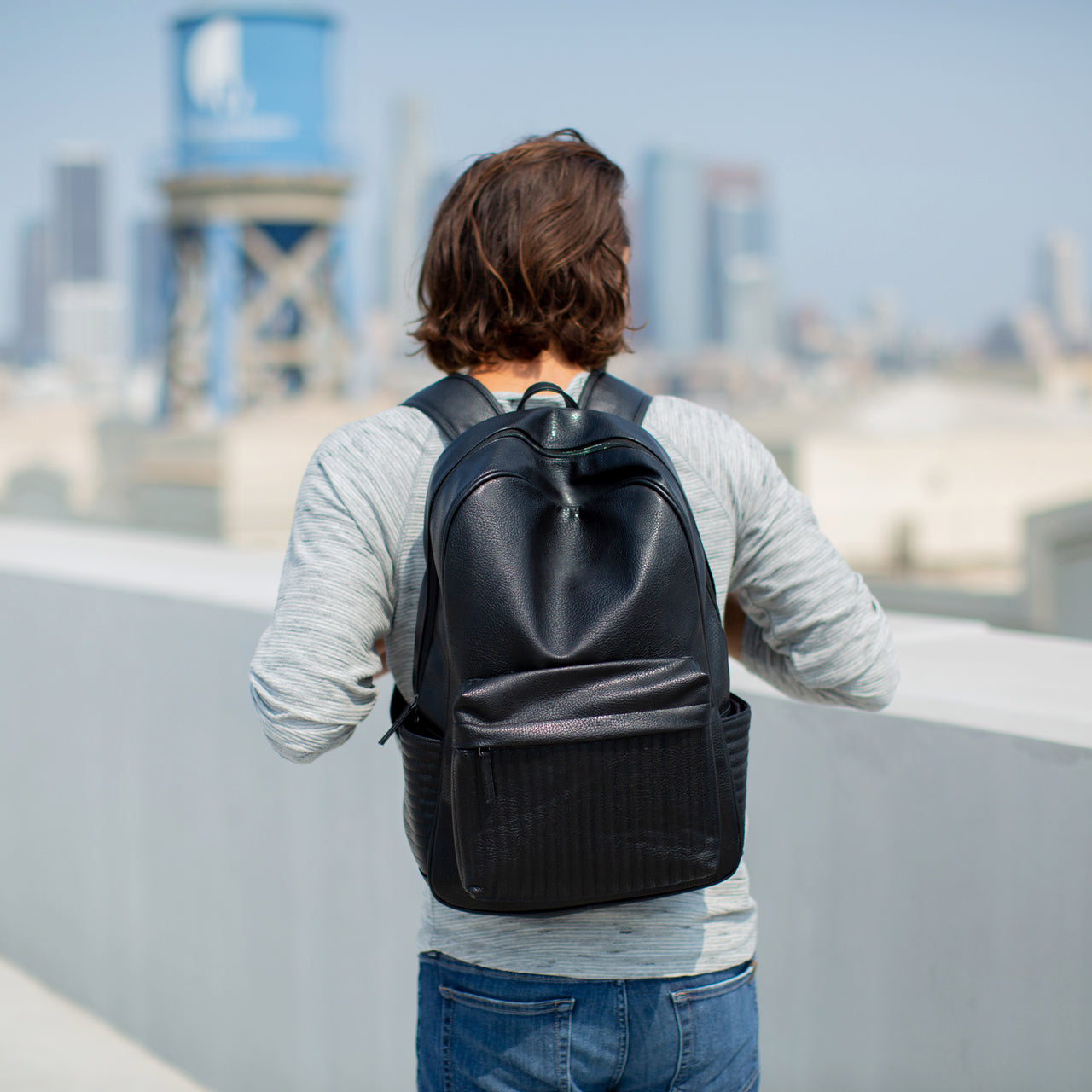 Wesley Pebbled Vegan Leather Backpack