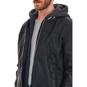 Bradley Vegan Leather Hooded Jacket