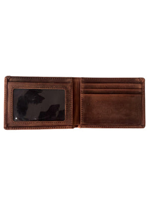 Gus Leather Diagonal Perforated Bifold Wallet