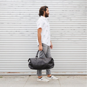 Gunner vegan leather duffle bag sale